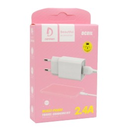 Сетевое ЗУ DENMEN DC01L + кабель Lightning (1USB/2.4A) белый