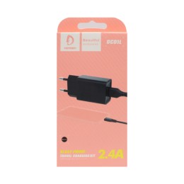Сетевое ЗУ DENMEN DC01L + кабель Lightning (USB/2.4A) черный