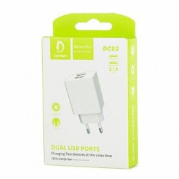 Сетевое ЗУ DENMEN DC02 (2USB/2.1A) белый