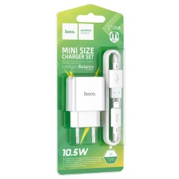 Сетевое ЗУ HOCO C106A + кабель Lightning (USB/2.1A) белый