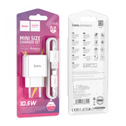 Сетевое ЗУ HOCO C106A + кабель Type-C (USB/2.1A) белый