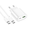 Сетевое ЗУ HOCO C109A + кабельType-C/Type-C (USB QC3.0/PD 20W/3A) белое