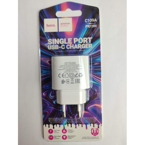 Сетевое ЗУ HOCO C109A (PD 20W) белое