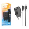 Сетевое ЗУ HOCO C134A + кабель Lightning (USB/2.4A) черное