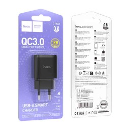 Сетевое ЗУ HOCO C140А (USB QC3.0/18W/3A) черное