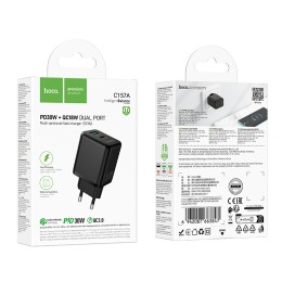 Сетевое ЗУ HOCO C157A (USB QC3.0/PD 30W/3A) черное