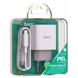 Сетевое ЗУ HOCO C76A Plus + кабель Lightning/Type-C (PD 20W) белое