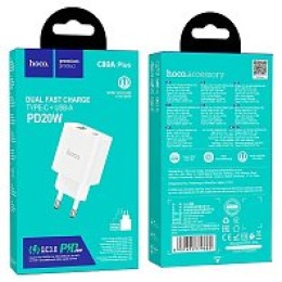 Сетевое ЗУ HOCO C80A Plus (1USB/PD/QC 3.0/20W) белое