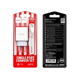 Сетевое ЗУ HOCO C81A + кабель Micro USB (USB/2.1A) белое