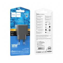Сетевое ЗУ HOCO CS12A (USB QC3.0/18W/3A) черное