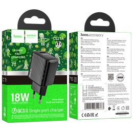 Сетевое ЗУ HOCO CS21A (USB QC3.0/18W) черное