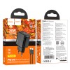 Сетевое ЗУ HOCO CS23A + кабель Type-C/Type-C (USB QC3.0/PD 30W/3A) черное