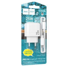 Сетевое ЗУ HOCO CS53A+ кабель Lightning/Type-C (PD20W/3A) белое