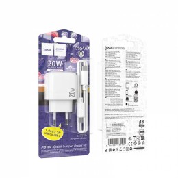 Сетевое ЗУ HOCO CS54A + кабель Type-C/Type-C (USB QC3.0/PD 20W) белое