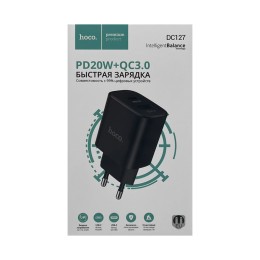 Сетевое ЗУ HOCO DC127 (USB QC3.0/PD 20W/3A) черное