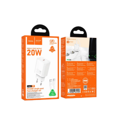 Сетевое ЗУ HOCO N60 + кабель Type-C/Type-C (PD 20W) белое