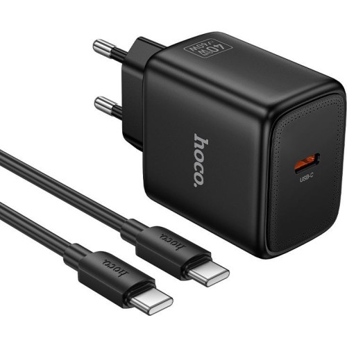 Сетевое ЗУ HOCO N83 + кабель Type-C/Type-C (PD 60W/3A) черное