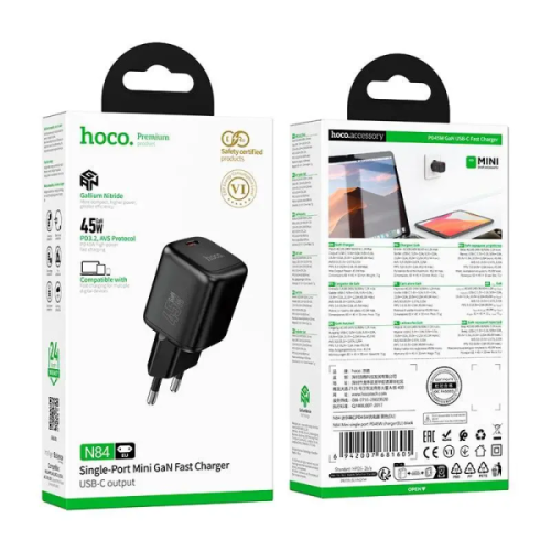Сетевое ЗУ HOCO N84 (PD 45W/3A) черное
