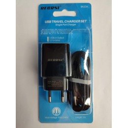 Сетевое ЗУ RECRSI BA20A + кабель Lightning (USB/2.1A) черное