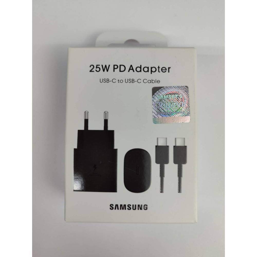 Сетевое ЗУ SAMSUNG EP-TA800 + кабель Type-C/Type-C (PD/25W) черное ORG