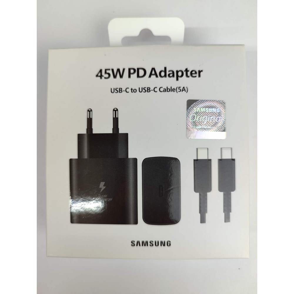Сетевое ЗУ SAMSUNG EP-TA845 + кабель Type-C/Type-C (PD/5A/45W) черное ORG