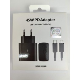 Сетевое ЗУ SAMSUNG EP-TA845 + кабель Type-C/Type-C (PD/5A/45W) черное ORG