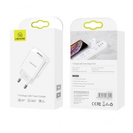 Сетевое ЗУ USAMS CC075 T18 (USB/2.1A) белое