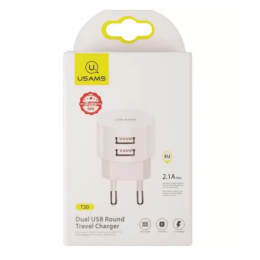 Сетевое ЗУ USAMS CC080 T20 (2USB/2.1A) белое