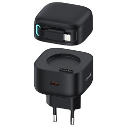 Сетевое ЗУ USAMS CC209 + кабель Lightning телескопический (PD 35W/0.8m/3A ) черное