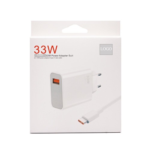 Сетевое ЗУ XIAOMI BHR6039EU + кабель Type-C (USB/33W) белое