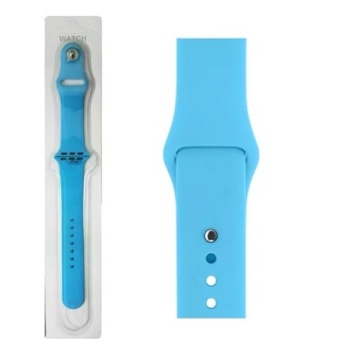 Силиконовый ремешок для часов Apple Watch 38/40 mm голубой (016) L