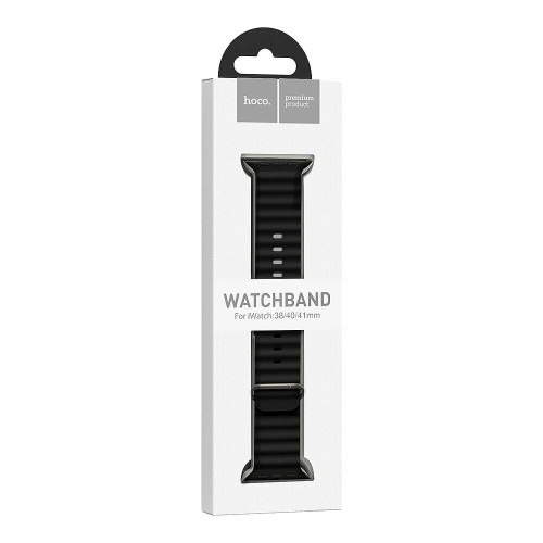 Силиконовый ремешок для часов Apple Watch HOCO WA12 38/40/41мм черный