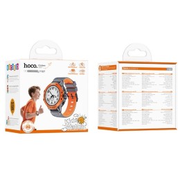 Умные часы HOCO Y107 (1.28"/700mAh/4G/GPS/IP54/камера/функция звонка/Уведомления) оранжевые