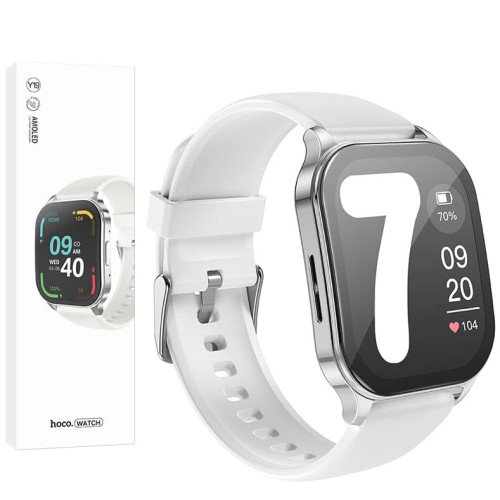 Умные часы HOCO Y19 Amoled (call version) (1,96"/300mAh/IP68/Уведомления/Bluetooth) серебро