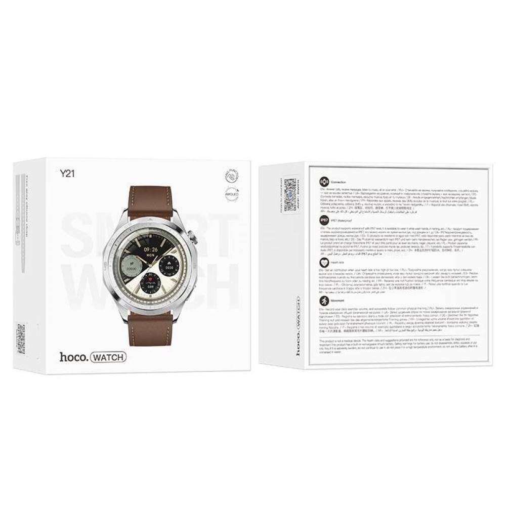 Умные часы HOCO Y21 (1.8"/230mAh/IP67/Bluetooth) серебро