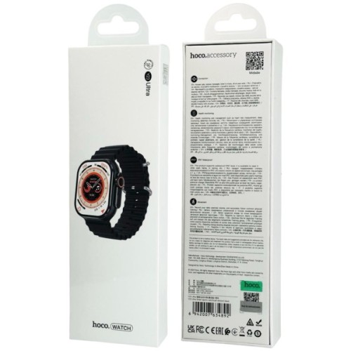 Умные часы HOCO Y23 Ultra AMOLED (2"/IP67/функция звонка/смс/300mAh) черные