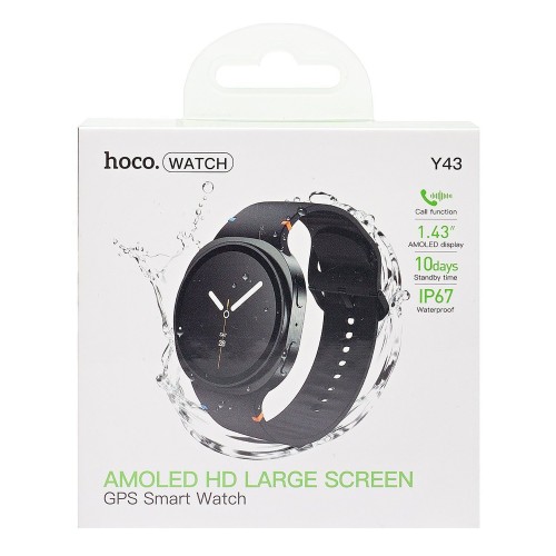 Умные часы HOCO Y43 (1.43"/250mAh/IP67/функция звонка/Уведомления/Bluetooth) черные