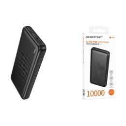 Внешний аккумулятор 10 000 mAh BOROFONE BJ78 (2USB/PD/Micro/LED инд.бат) черный