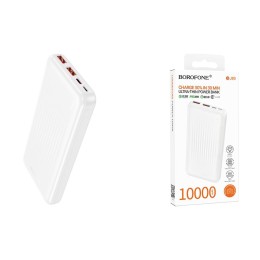 Внешний аккумулятор 10 000 mAh BOROFONE BJ80 (2USB QC3.0/PD 20W/Micro/LED инд) белый