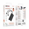 Внешний аккумулятор 10 000 mAh BOROFONE BJ89 (PD 20W/2 кабеля/фонарик/дисплей) черный