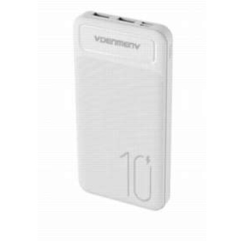 Внешний аккумулятор 10 000 mAh DENMEN DP09 (2USB/2.1A/input Micro/Type-C) белый