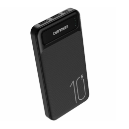 Внешний аккумулятор 10 000 mAh DENMEN DP09 (2USB/2.1A/input Micro/Type-C) черный