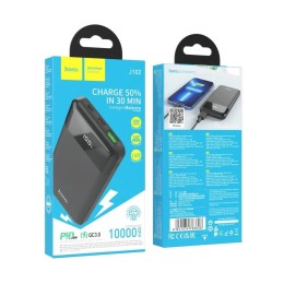Внешний аккумулятор 10 000 mAh HOCO J102 (USB/PD/Micro/дисплей) черный