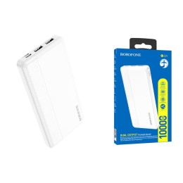 Внешний аккумулятор 10000 mAh BOROFONE BJ24 (2USB/2.1A/input Micro/Type-C/LED инд. бат) белый