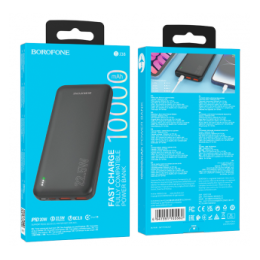 Внешний аккумулятор 10000 mAh BOROFONE BJ38 (2USB/22,5W+PD20W/Type-C) черный