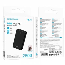Внешний аккумулятор  2500 mAh BOROFONE BJ48 mini (USB/PD/LED инд.бат) черный 