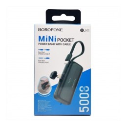 Внешний аккумулятор  5 000 mAh BOROFONE BJ41 (Type-C/Type-C/Lightning) черный