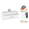 Внешний аккумулятор 5 000 mAh HOCO J106 (кабель Lightning) белый