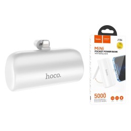 Внешний аккумулятор  5 000 mAh HOCO J106 (кабель Lightning) белый