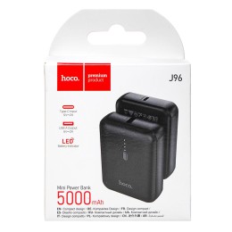 Внешний аккумулятор  5 000 mAh HOCO J96 (USB/PD/LED инд.бат) черный